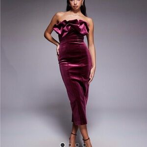 ASOS Strapless Velvet Dress